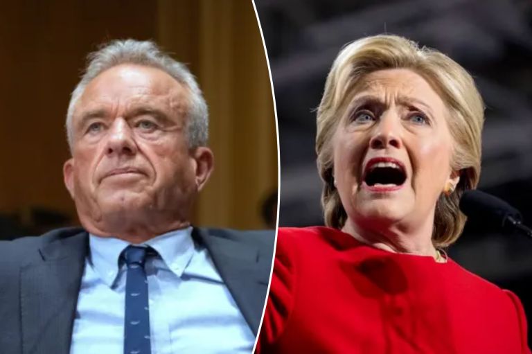 Health and Human Services Secretary Robert F. Kennedy Jr. and former Secretary of State Hillary Clinton.