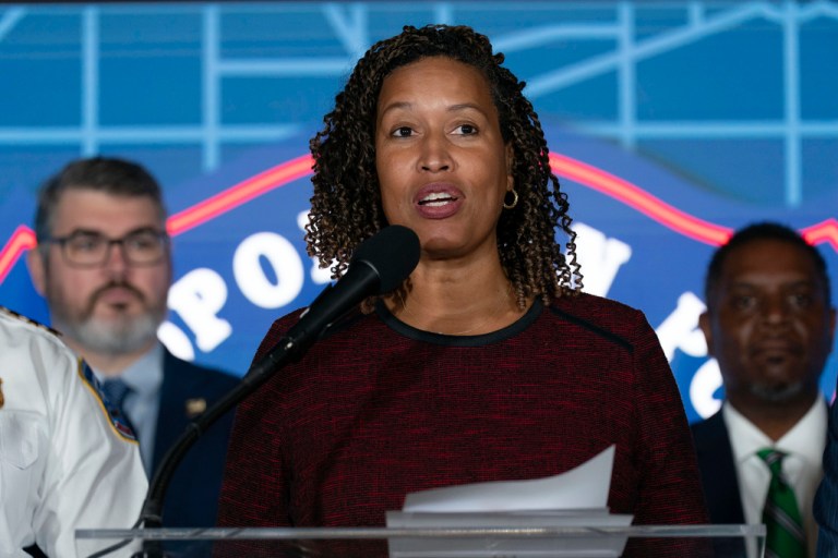 District of Columbia Mayor Muriel Bowser speaks during a news conference.