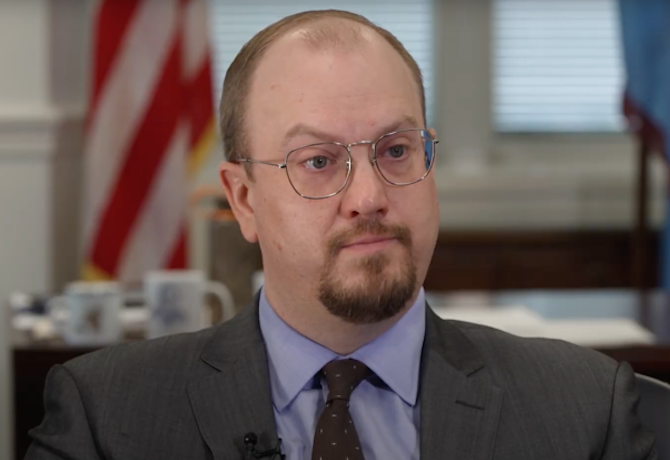 FTC Commissioner Mark Meador talks to the Washington Examiner on Friday, Sept. 5, 2025. (Washington Examiner)