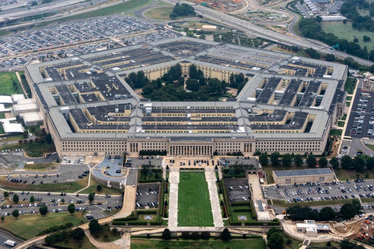 An aerial view of the Pentagon.