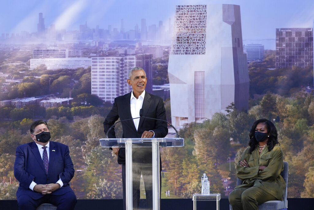 Trump says Obama library ‘stuck’ because ‘only women and DEI’ building it