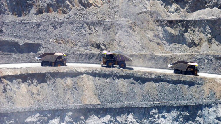 Ore is hauled from the Kennecott's Bingham Canyon Copper Mine.