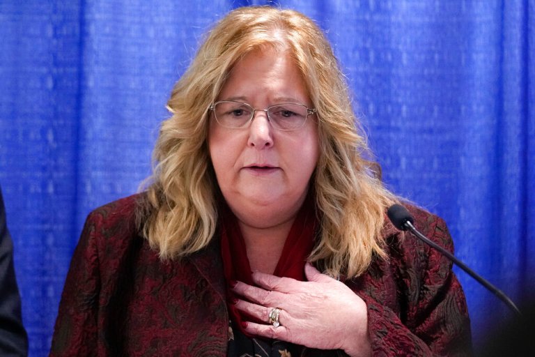 Nassau County District Attorney Anne Donnelly speaks during a news conference after Richard Cottingham appeared remotely in a courtroom in Mineola, N.Y., Monday, Dec. 5, 2022. Cottingham, the serial murderer known as the 