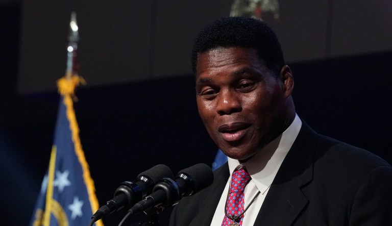 Republican Senate challenger Herschel Walker speaks during an election night watch party, Tuesday, Dec. 6, 2022, in Atlanta. Democratic Sen. Raphael Warnock has defeated Walker in a runoff election in Georgia.