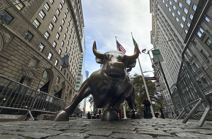 The Charging Bull statue in New York's Financial District.