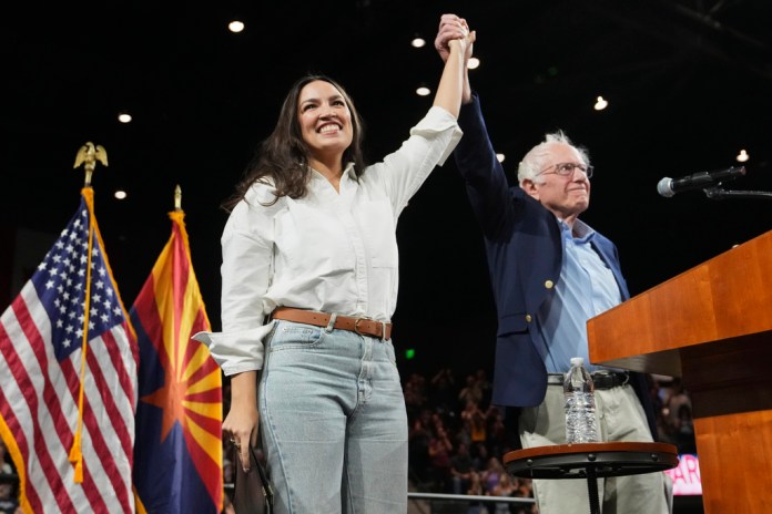 Bernie Sander and Alexandria Ocasio-Cortez.