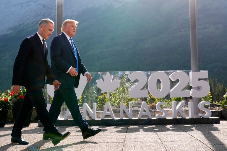 President Donald Trump and Canadian Prime Minister Mark Carney are meeting again at the White House as Carney faces renewed pressure at home to strike a trade deal.