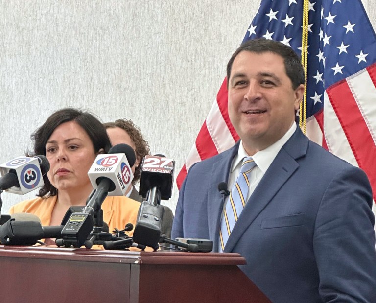 Wisconsin Attorney General Josh Kaul addresses the media at the state Department of Justice headquarters in Madison, Wis., Wednesday, July 2, 2025.