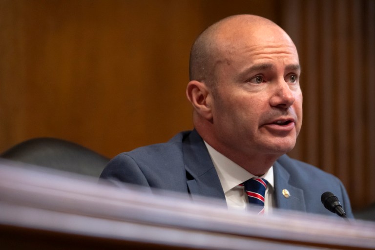 Republican Sen. Mike Lee of Utah speaks at congressional hearing.