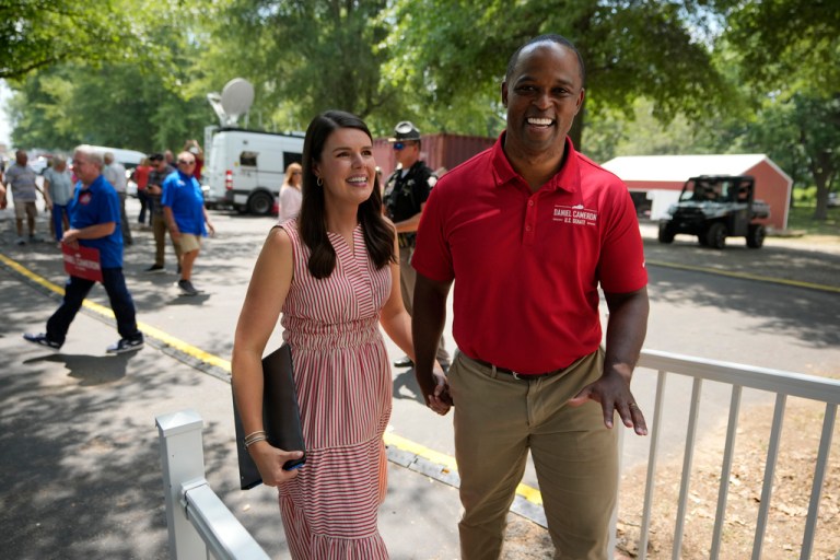 Former Kentucky attorney general Daniel Cameron and his wife, Makenze Evans.