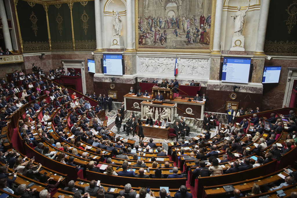 French Prime Minister François Bayrou addresses the National Assembly.