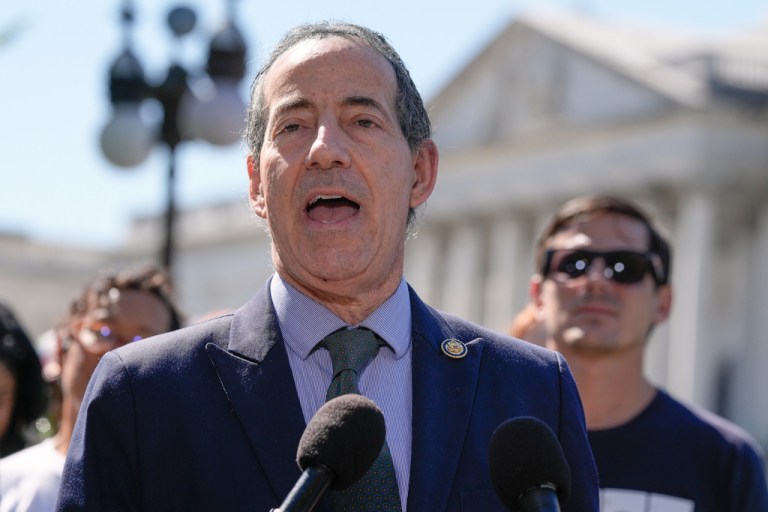 Rep. Jamie Raskin, D-Md., speaks during a news conference, Wednesday, Oct. 1, 2025, on Capitol Hill in Washington.