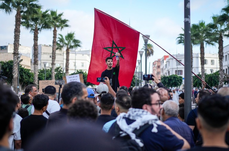 Morocco youths protest in Casablanca
