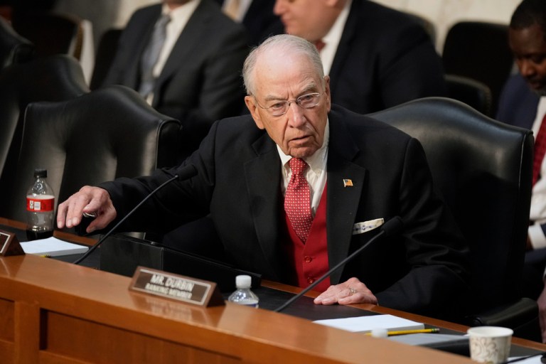 Chairman Chuck Grassley (R-IA) speaks during a Senate Judiciary Committee oversight hearing.