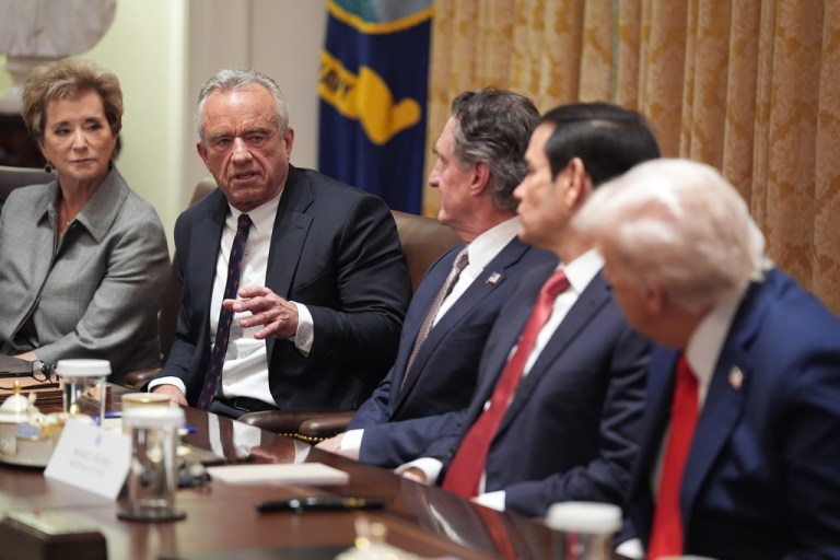 Health and Human Services Secretary Robert F. Kennedy, Jr., speaks as President Donald Trump holds a cabinet meeting.