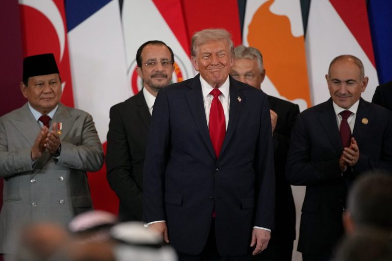 President Donald Trump in Sharm El Sheikh, Egypt.