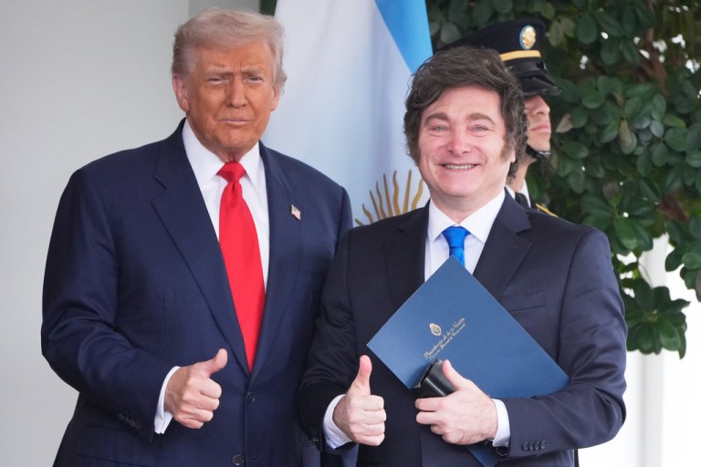 President Donald Trump and Argentine President Javier Milei.