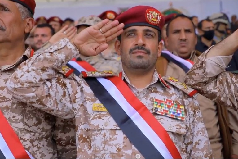 This image made from undated video released by Yemen's Houthi rebels shows Maj. Gen. Muhammad Abdul Karim al-Ghamari, who the group acknowledged on Thursday, Oct. 16, 2025, had been killed.