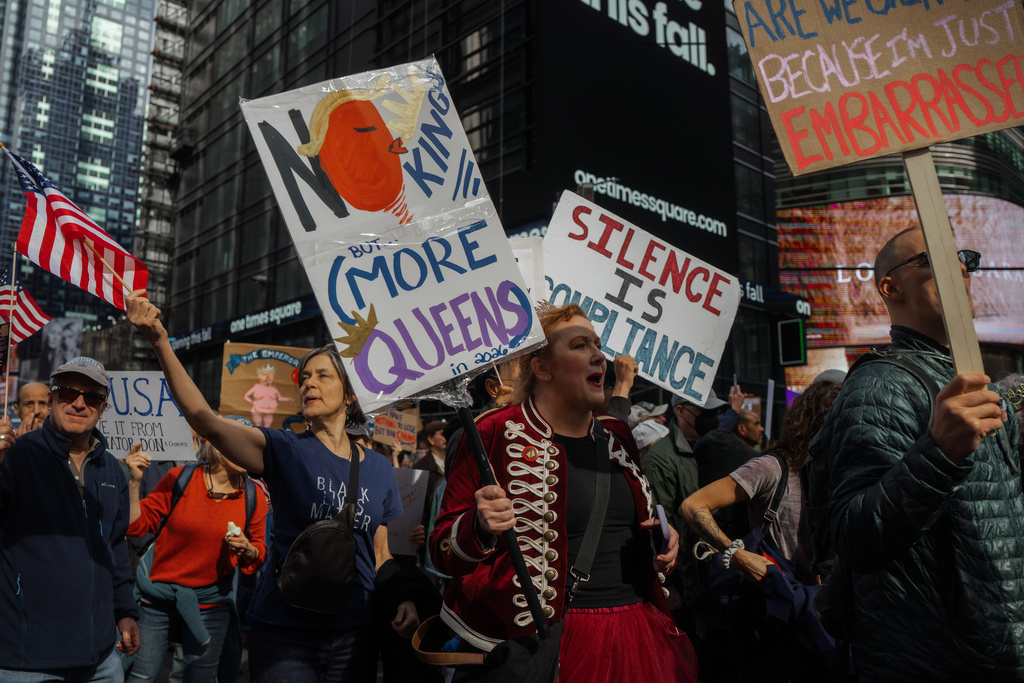 Trump posts AI video of himself showering protesters with brown liquid on ‘No Kings’ day