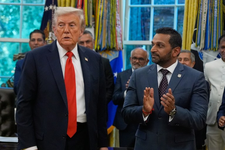 President Donald Trump and Kash Patel.