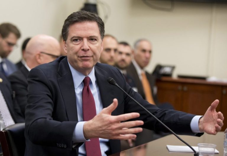 FILE - In this Feb. 25, 2016 file photo, FBI Director James Comey testifies on Capitol Hill in Washington. Fewer Americans are traveling to fight alongside the Islamic State and the power of the extremist groups brand has diminished in the United States, FBI Director James Comey said Wednesday, May 11, 2016. (AP Photo/Manuel Balce Ceneta, File)
