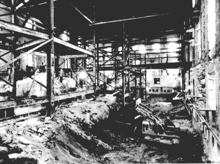 This 1950 photo shows the gutted interior of the White House.