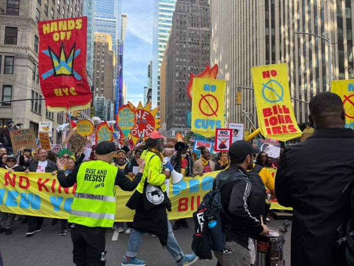 No Kings protest on Oct. 18, 2025, in New York City. (Sydney Topf, Washington Examiner)