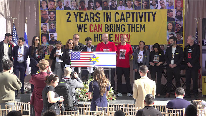 Freed hostages and family members of those still held hostage by Hamas.