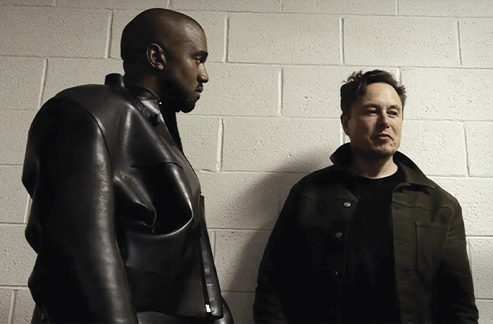 Ye and Elon Musk in In Who’s Name? (Courtesy of AMSI Entertainment)
