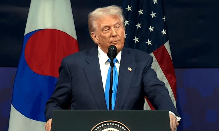 Trump speaking at APEC luncheon. (Photo: White House video feed)