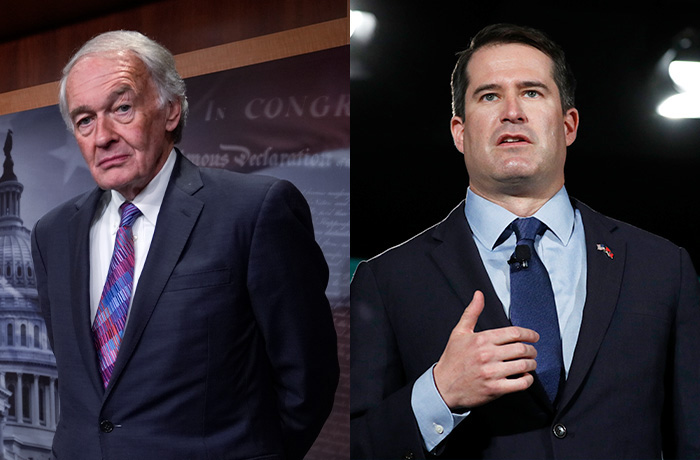 Sen. Ed Markey (D-MA) and Rep. Seth Moulton (D-MA) (J. Scott Applewhite/AP; John Locher/AP)