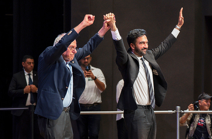 Sen. Bernie Sanders (I-VT) and Democratic New York City mayoral candidate Zohran Mamdani.