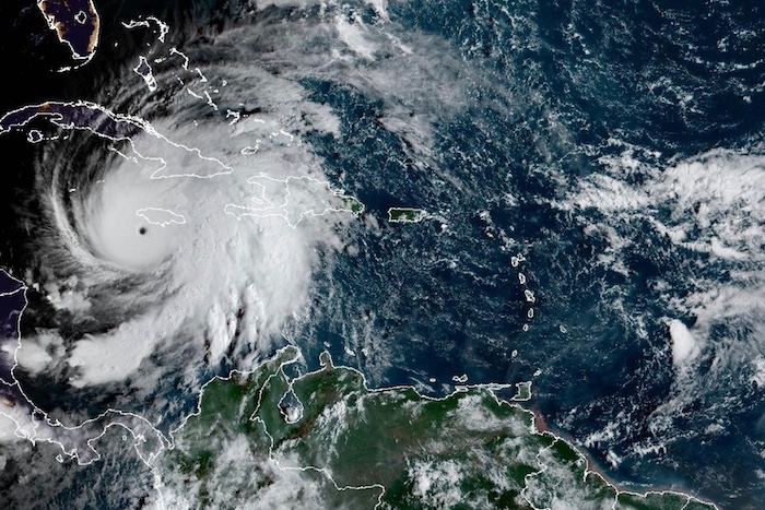 Satellite image from the NOAA of Hurricane Melissa
