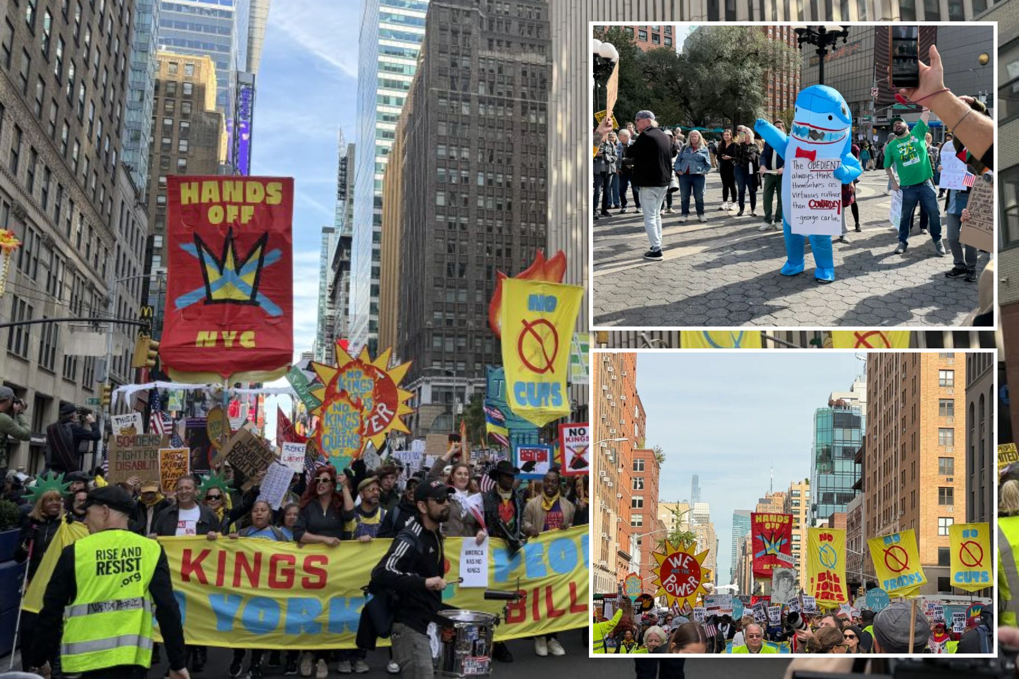 Thousands of New Yorkers flock to Times Square for ‘No Kings’ protest against Trump