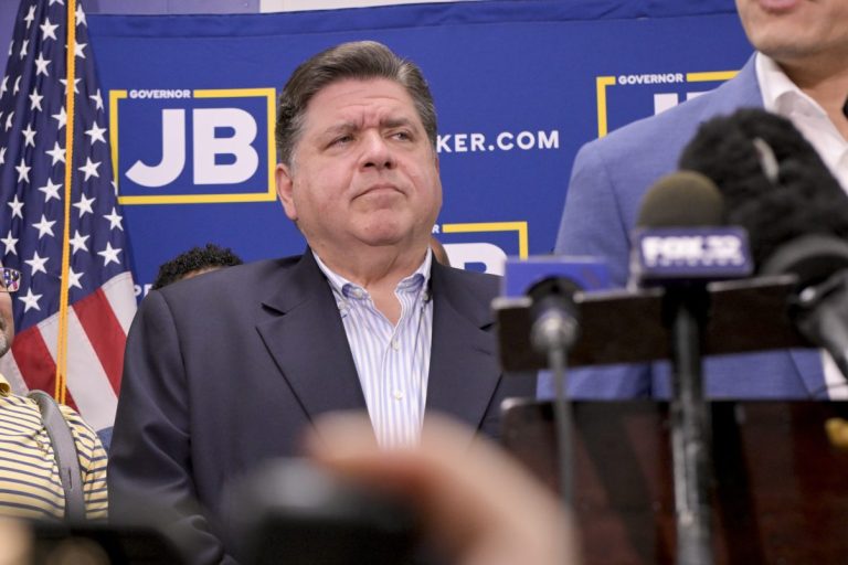 Pritzker speaks to the media