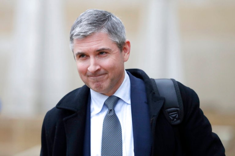 Assistant U.S. Attorney Thomas Windom leaves the U.S. District Court in Greenbelt, Md., after the sentencing hearing for Tawanna Gaines, a former Maryland delegate, Friday, Jan. 3, 2020, in Greenbelt. Gains was sentenced to six months in prison followed by two months of home detention for misusing campaign funds for her personal benefit. U.S. District Judge Theodore Chuang also on Friday ordered Gaines to pay $22,565 in restitution. (AP Photo/Julio Cortez)