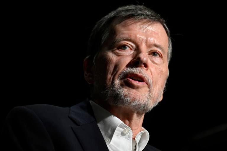 Historical documentarian Ken Burns addresses and conducts a question and answer session, June 11, 2024 in College Park.