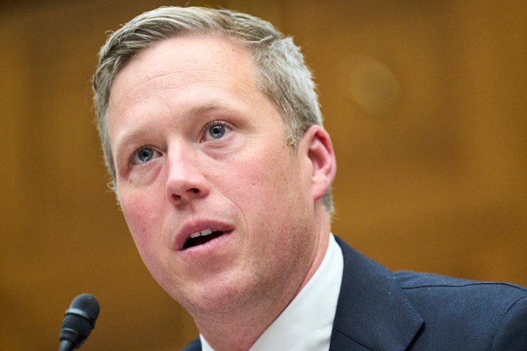 Army Secretart Daniel Driscoll speaks during a hearing.
