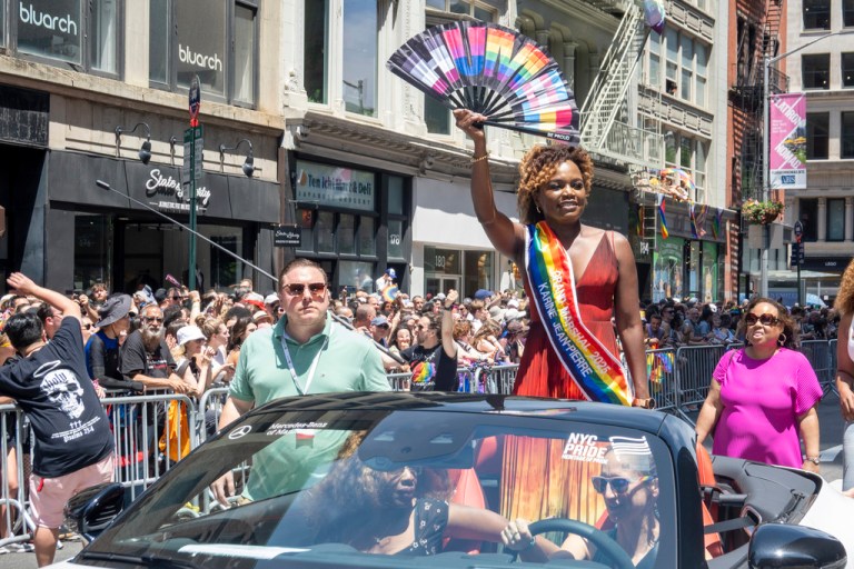 Karine Jean-Pierre is a Grand Marshal in the NYC Pride March.