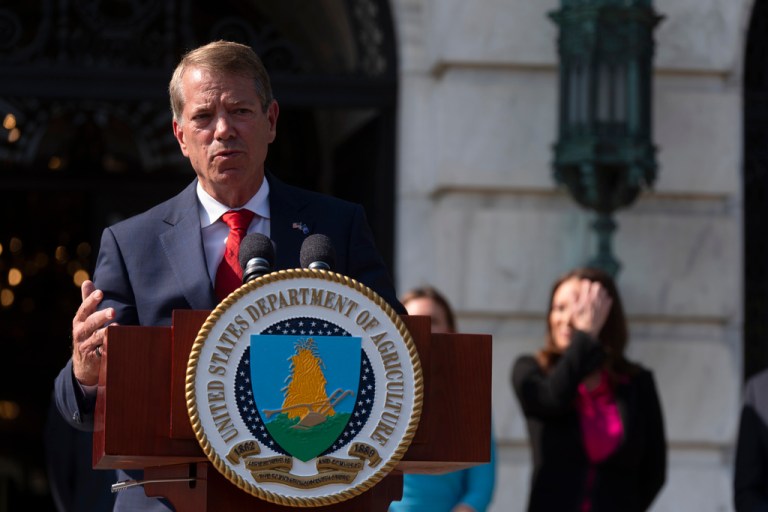 Jim Pillen, speaks during a news conference at the Department of Agriculture to rollout the USDA'S National Farm Security Action Plan in Washington.