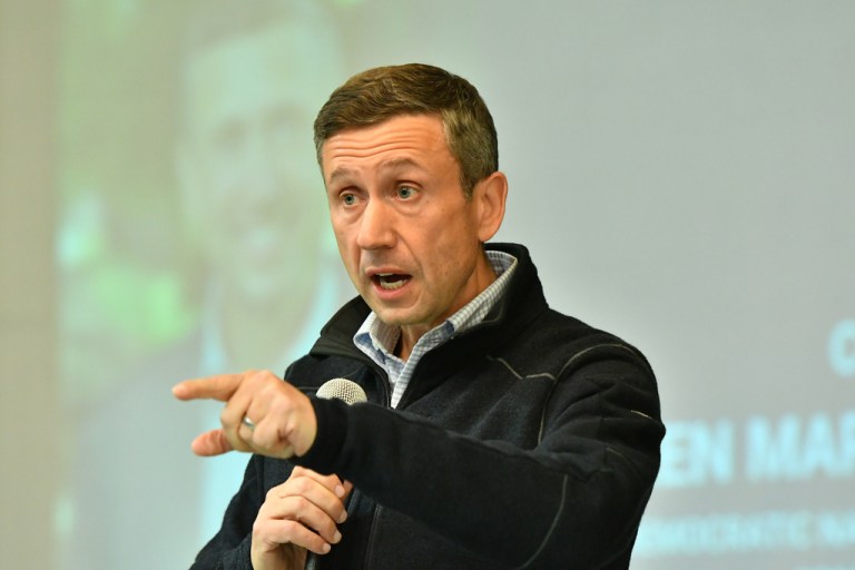 Democratic National Committee Chairman Ken Martin speaks at a Lancaster County Democratic Party event.