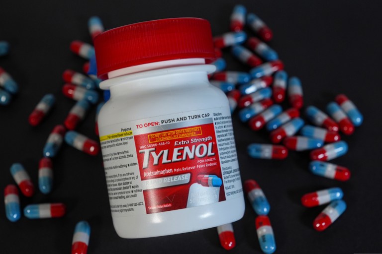 Extra Strength Tylenol is shown in Carmel, Ind., Tuesday, Sept. 23, 2025.