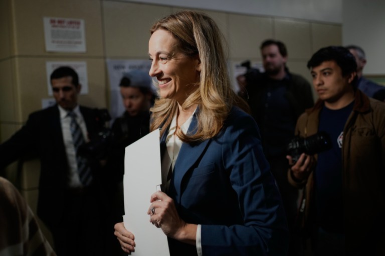 New Jersey gubernatorial candidate Mikie Sherrill votes in Montclair, N.J., Tuesday, Nov. 4, 2025.