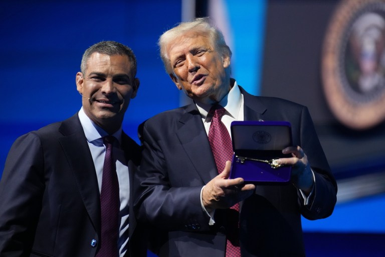 President Donald Trump traveled to Miami, Florida Wednesday to deliver remarks at the America Business Forum, where he sought to shake off major warning signs for Republicans coming out of Tuesday night's elections.