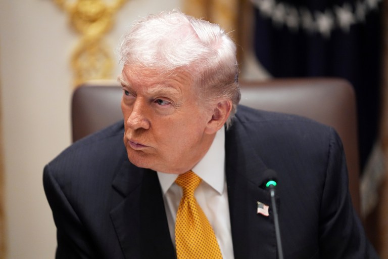 President Donald Trump lost his cool a bit Friday when pressed on the topic of 