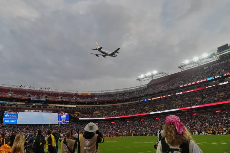Air Force One flyover of Northwest Stadium.