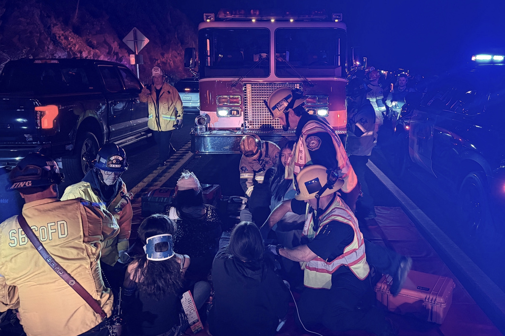 Bus carrying over 30 campers overturns on Southern California road, sending 20 to hospital