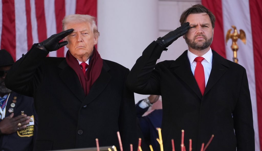 Marine veteran Vance joins Trump for Arlington ceremony honoring fallen troops