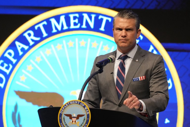 Defense Secretary Pete Hegseth speaks
