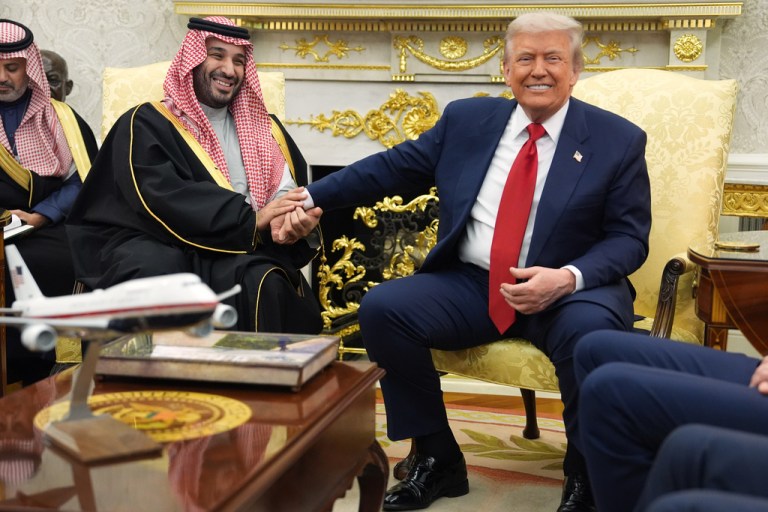 President Donald Trump and Saudi Arabia's Crown Prince Mohammed bin Salman.